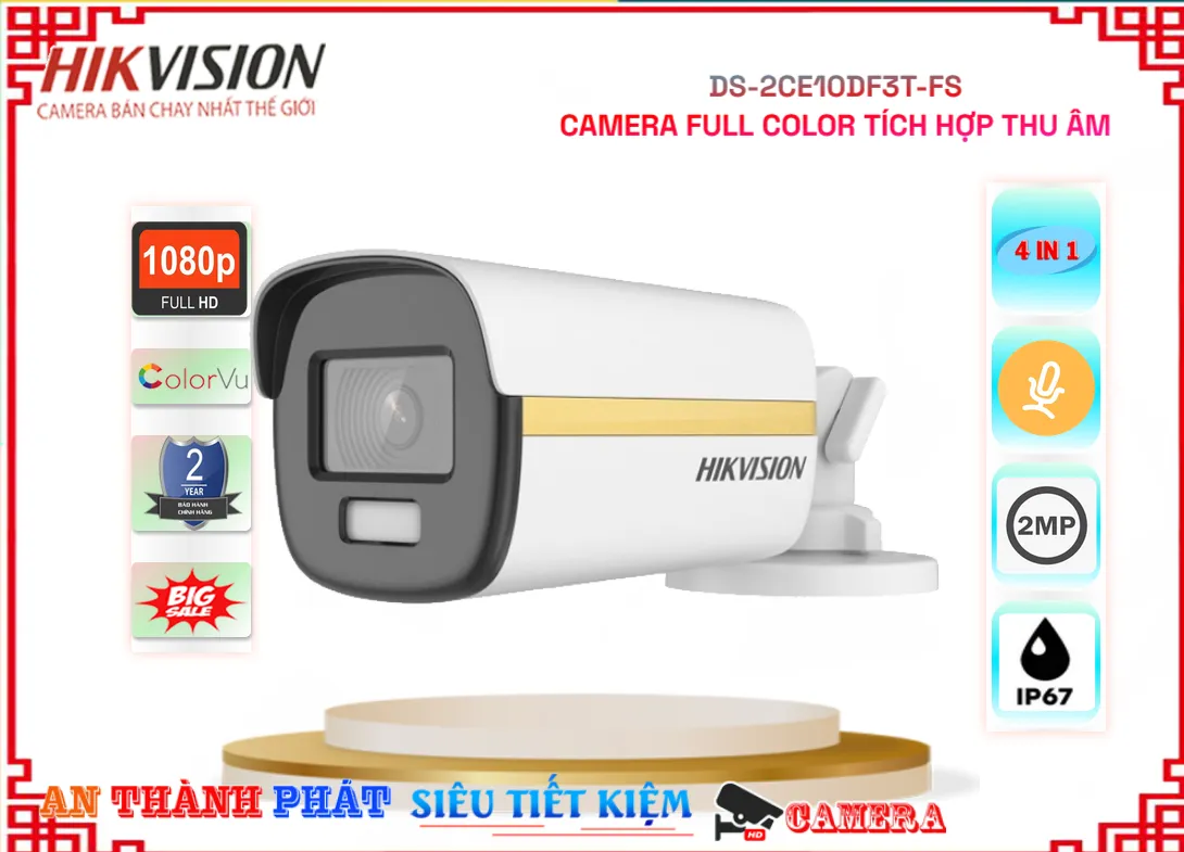 DS-2CE10DF3T-FS Camera FULL color có thu âm,thông số DS-2CE10DF3T-FS,DS 2CE10DF3T FS,Chất Lượng